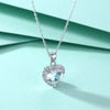 Pink & White Gemstone Sweet Heart Pendant Sterling Silver Necklace