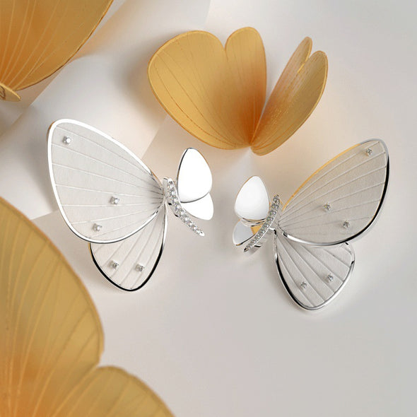 Dainty Butterfly Design Silver Plated Earrings