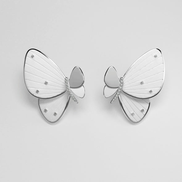 Dainty Butterfly Design Silver Plated Earrings