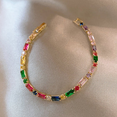 Trendy Colored Gemstone Bracelet