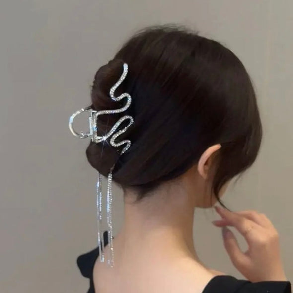 Snake Shape Tassel Hair Claw Clip