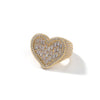 Luxury Pave Heart Shaped Hip Hop Style Ring
