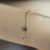 Simulated Emerald Bracelet in Sterling Silver