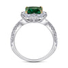 Split Princess Cut Sterling Silver Engagement Ring