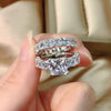 925 Sterling Silver Princess Cut Bridal Set