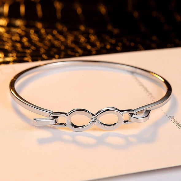 Classic Silver Plated Infinity Bangle