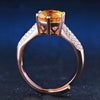 Natural Citrine Open Cuff Engagement Ring In Rose Golden Tone