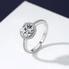 Luxury 1.2 Carat D Round Cut Color Moissanite Sterling Silver Ring