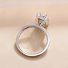 Luxurious Oval Cut Double Prong Solitaire Sterling Silver Engagement Ring