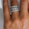 Gorgeous 3pcs Oval & Round Cut Sterling Silver Wedding Band Set