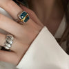 Retro INS Style Square Adjustable Open Rings