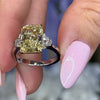 Fancy Yellow 4CT Radiant Cut Engagement Ring