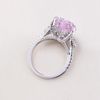 Romantic Pink Gemstone Heart Cut Sterling Silver Engagement Ring