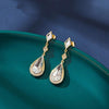 Golden Tone Pear Cut Drop Earrings