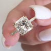 Exquisite Golden Tone Princess Cut Sterling Silver Engagement Ring
