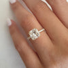 Exquisite Golden Tone Princess Cut Sterling Silver Engagement Ring