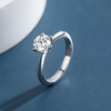 Classic 2.0 CT 6 Prong Round Cut Sterling Silver Engagement Ring