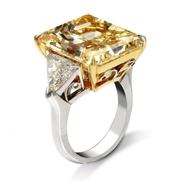 Radiant Cut Fancy Yellow Engagement Ring