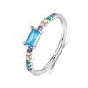 Multi Color Stone 4 Prong Stackable Ring