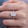 4.0CT Radiant Cut Engagement Ring with Pink Side-Stone