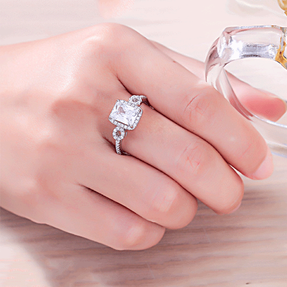 Square Radiant Cut Engagement Ring