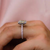 Gorgeous Halo Radiant Cut Yellow Gemstone  Engagement Ring