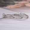 3pcs Gorgeous Round Cut Wedding Set In Sterling Silver