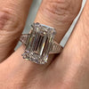 Luxury Rectangle Emerald Cut Sterling Silver Engagement Ring