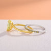 Golden Tone Pear Cut Yellow Gemstone Sterling Silver Wedding Bridal Set