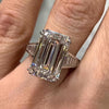 Luxury Rectangle Emerald Cut Sterling Silver Engagement Ring
