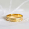Classic 4mm Golden Tone Wedding Band In Sterling Silver