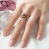 Rose Gold Tone Halo Cushion Cut Engagement Ring