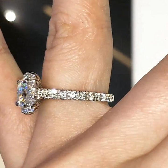 Sparkling Halo Cushion Cut Engagement Ring