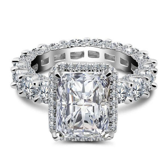 6.0ct Stunning Halo Radiant Cut Engagement Ring