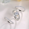 Elegant Round Cut With Pearl 3PC Bridal Set In Sterling Silver