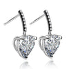 Heart Cut 925 Sterling Silver Anniversary Drop Earrings