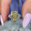 Fancy Yellow 4CT Radiant Cut Engagement Ring