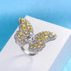 Exquisite Butterfly Design Sterling Silver Engagement Ring
