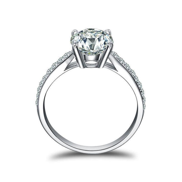 1.0CT Classic Round Cut Engagement Ring with Accents