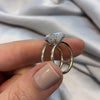 Oval Cut Double Edge Halo Wide Split Engagement Ring