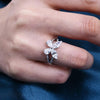 Butterfly Engagement Ring In Sterling Silver