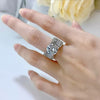 Beautiful Multi Row Round Cut Solitaire Engagement Ring in Sterling Silver