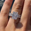 Stunning Radiant Cut Sterling Silver Engagement Ring For Her