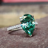 Luxury Pear Cut Paraiba Tourmaline Sterling Silver Engagement Ring