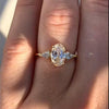 Elegant Three Stone Sterling Silver Engagement Ring
