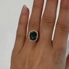 Vintage Cushion Cut Halo Sterling Silver Engagement Ring In Golden Tone