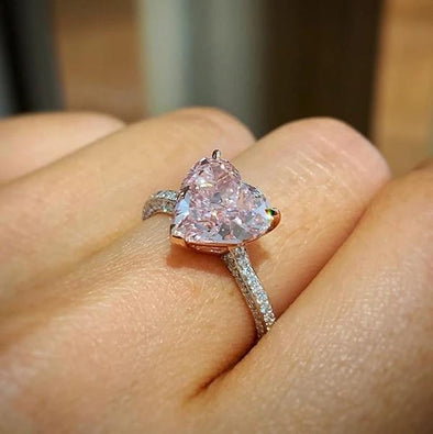 Heart Cut Fancy Pink Engagement Ring