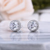 Classic Round Cut Stud Earrings In Sterling Silver