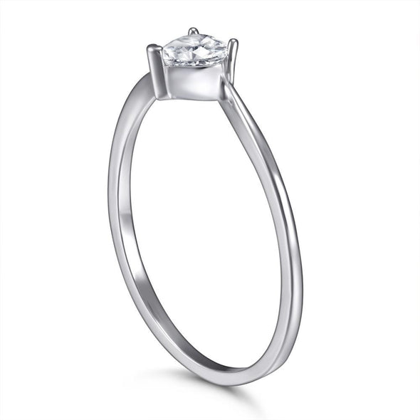 Heart Tension Setting Solitaire Ring