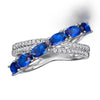 Retro Blue Interweave Stackable Ring